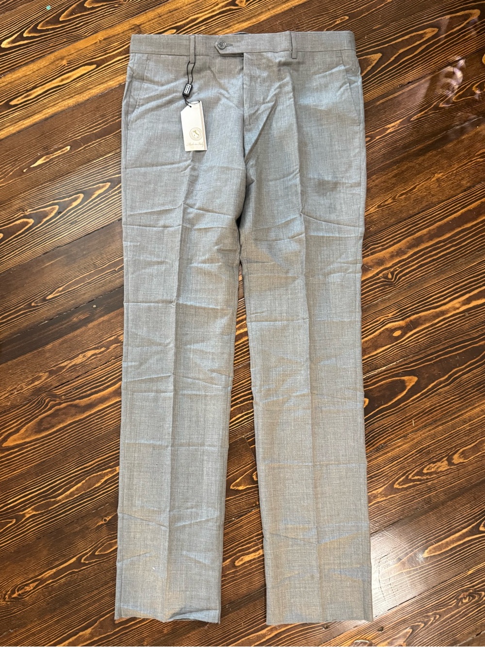 Men's Light Gray Flat-Front Dress Pants Style Theory